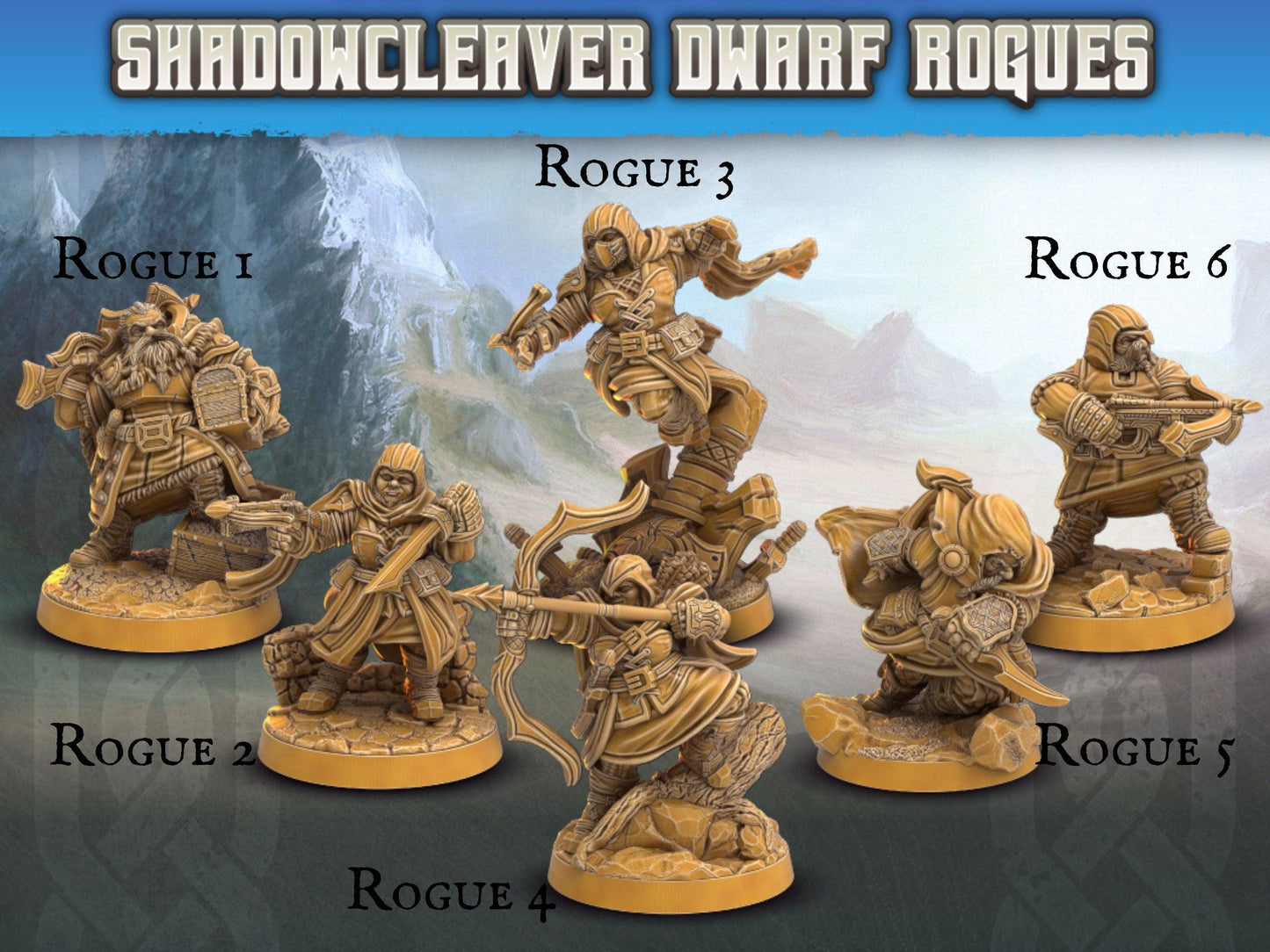 Dwarf Rogue miniatures | Dragon's Forge | 28mm Scale | DnD Miniature | Dungeons and Dragons | Dungeon Master Gift - Plague Miniatures