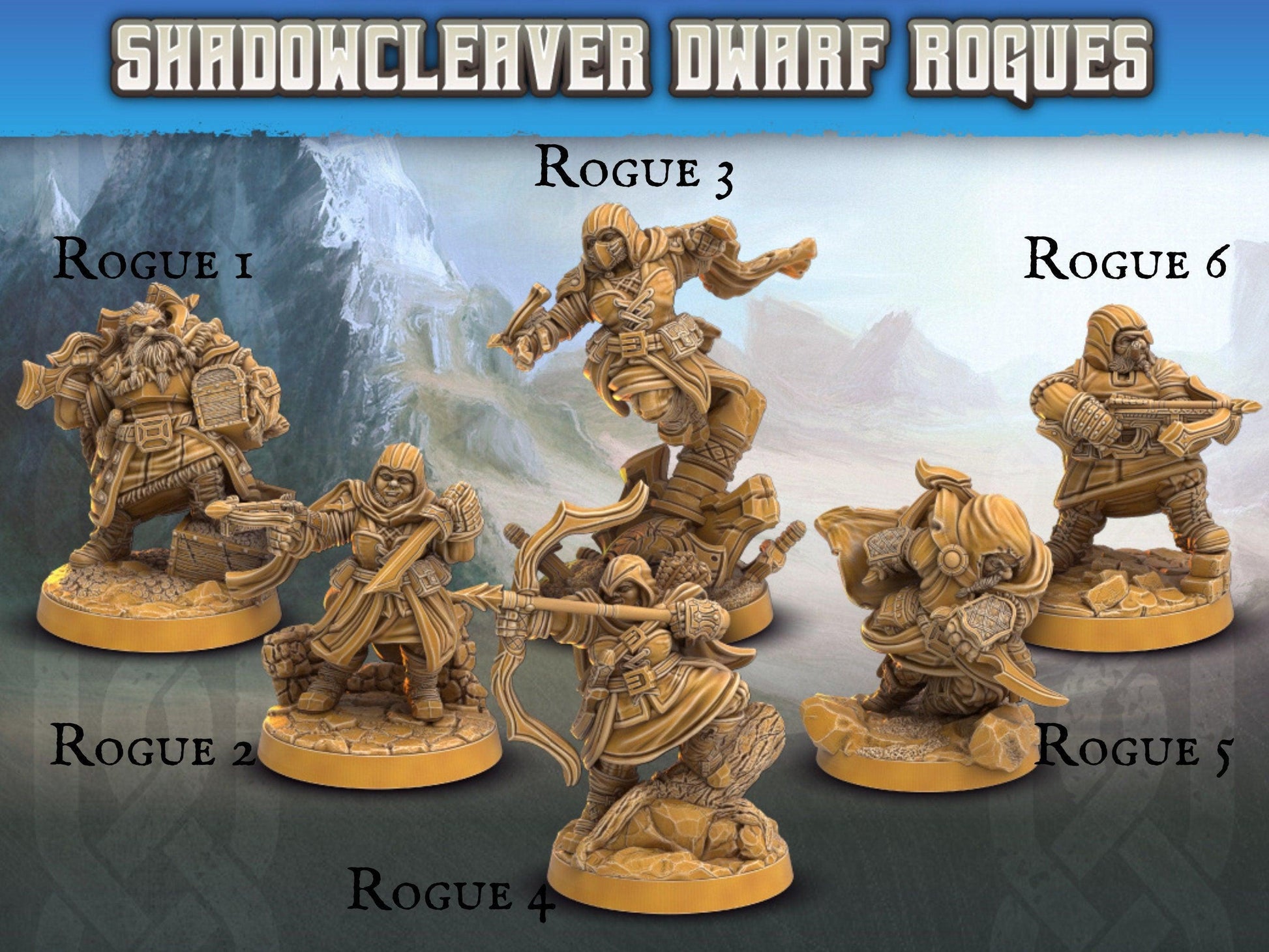 Dwarf Rogue miniatures | Dragon's Forge | 28mm Scale | DnD Miniature | Dungeons and Dragons | Dungeon Master Gift - Plague Miniatures