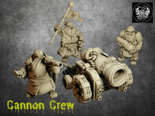 Dwarf Cannon Crew - 32mm scale Tabletop gaming DnD Miniature Dungeons and Dragons dnd 5e dwarf palidan miniature - Plague Miniatures shop for DnD Miniatures