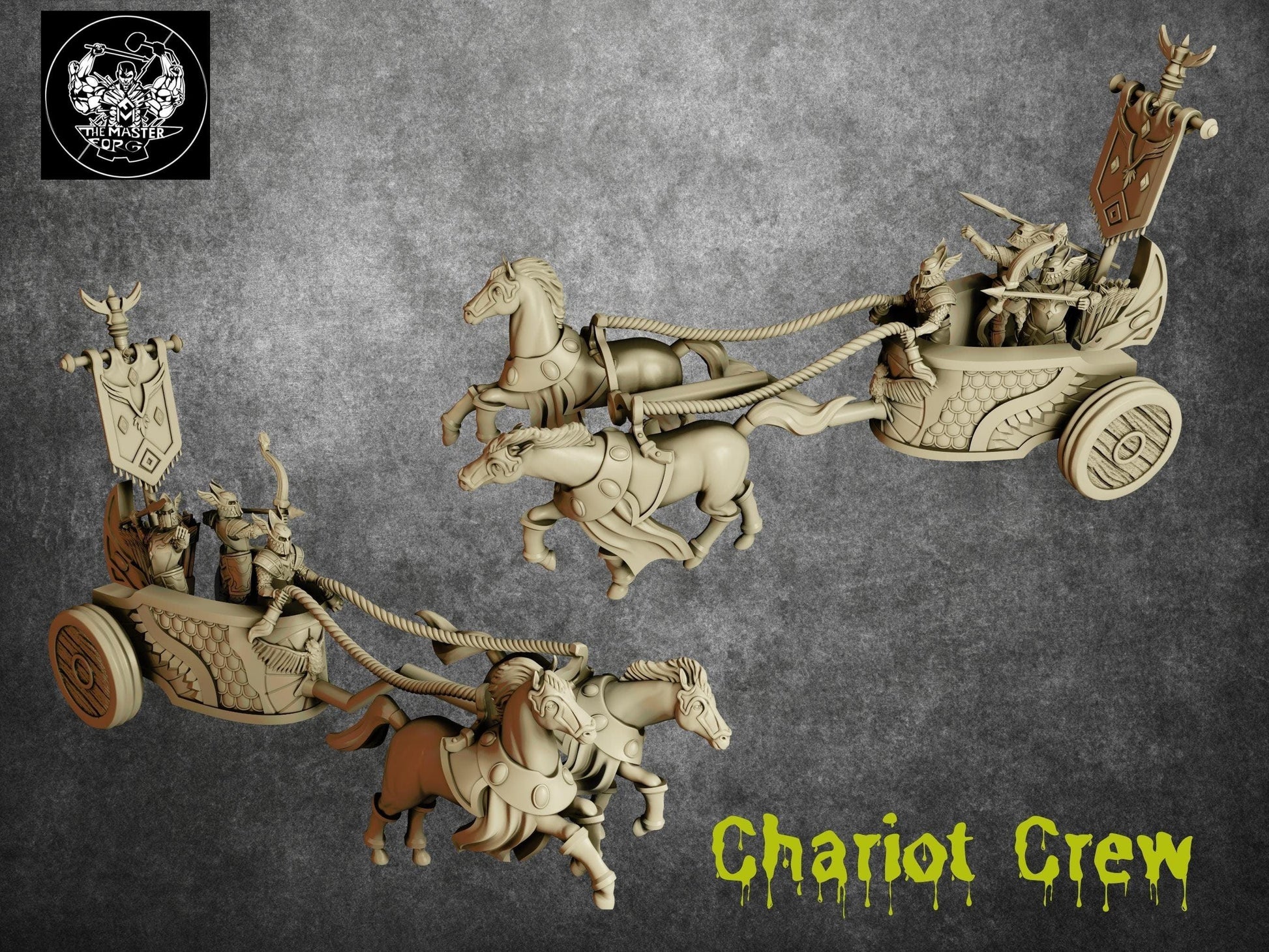 Elf Archer Chariot Miniature | Swift and Lethal Mobile Unit in the Elven Vanguard | 32mm Scale - Plague Miniatures