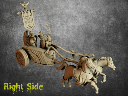 Elf Archer Chariot Miniature | Swift and Lethal Mobile Unit in the Elven Vanguard | 32mm Scale - Plague Miniatures
