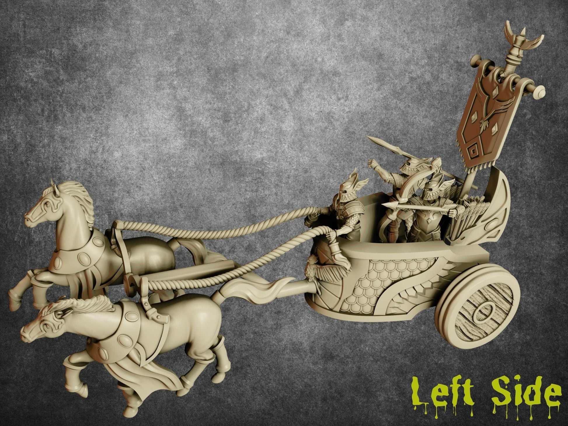 Elf Archer Chariot Miniature | Swift and Lethal Mobile Unit in the Elven Vanguard | 32mm Scale - Plague Miniatures