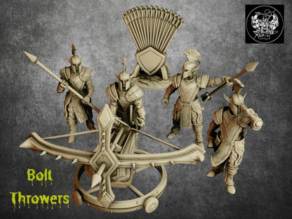 Elf Archer Miniature Set with Ballista | Precision Marksmen in the Elven Arsenal | 32mm scale - Plague Miniatures