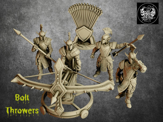 Elf Archer Miniature Set with Ballista | Precision Marksmen in the Elven Arsenal | 32mm scale - Plague Miniatures