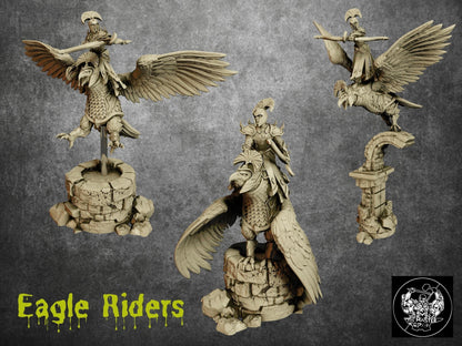 Elf Eagle Rider Miniature | Aerial Prowess in the Elven Skies | 32mm Scale - Plague Miniatures