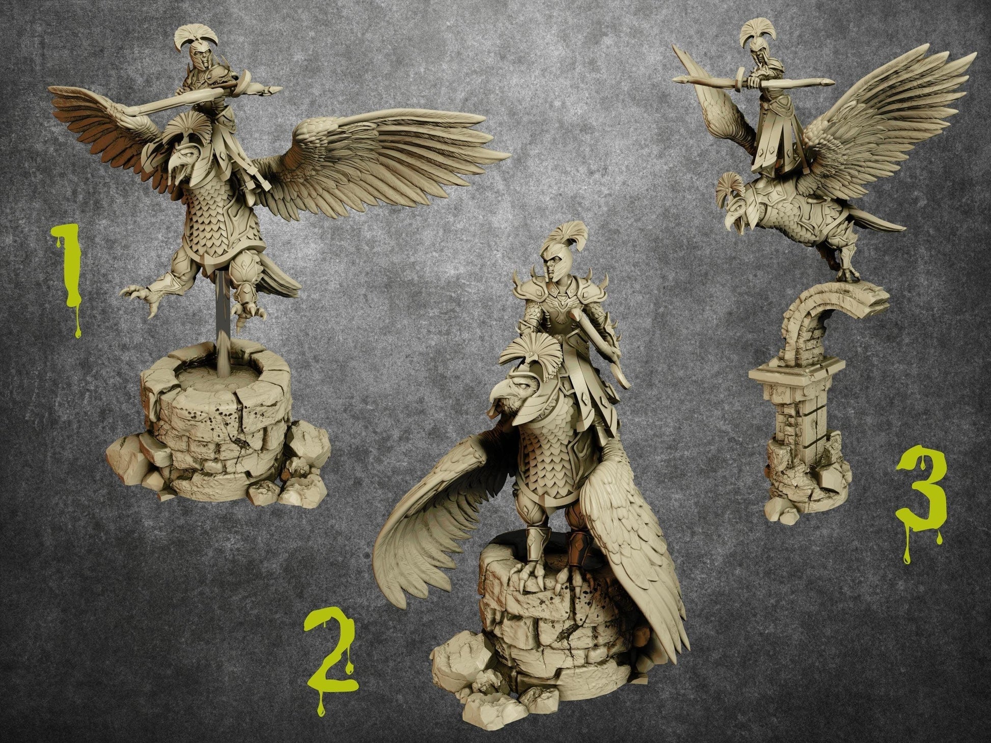 Elf Eagle Rider Miniature | Aerial Prowess in the Elven Skies | 32mm Scale - Plague Miniatures