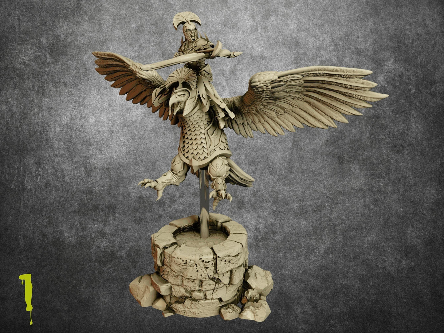 Elf Eagle Rider Miniature | Aerial Prowess in the Elven Skies | 32mm Scale - Plague Miniatures