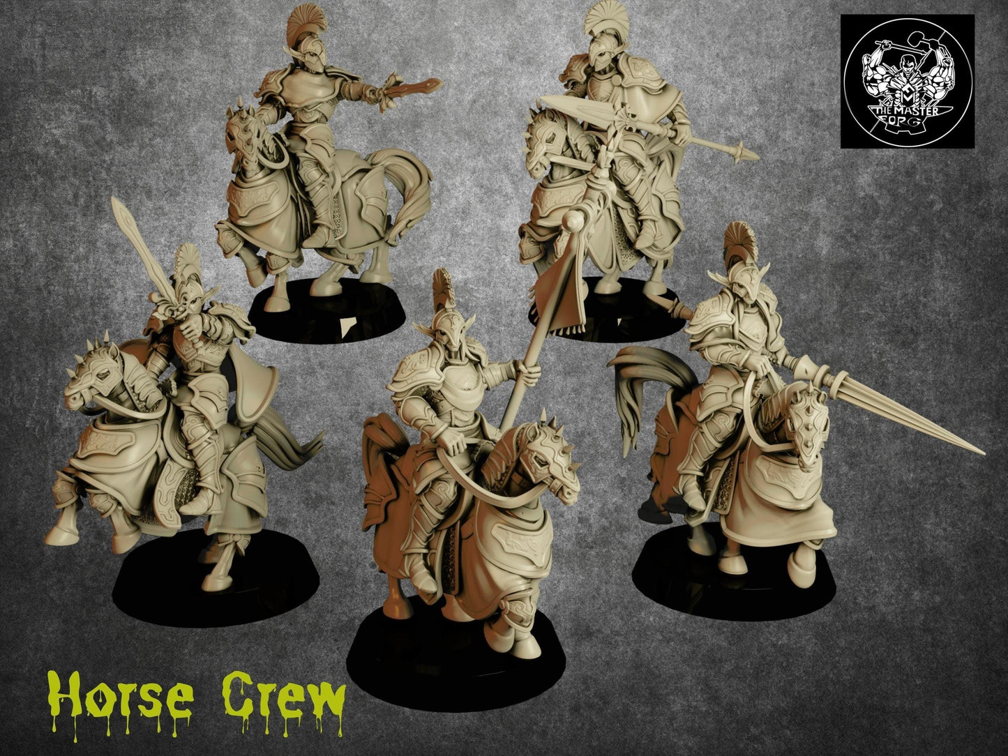 Elf Horse-mounted Miniature Set | Swift and Versatile Cavalry in the Elven Vanguard | 32mm Scale - Plague Miniatures