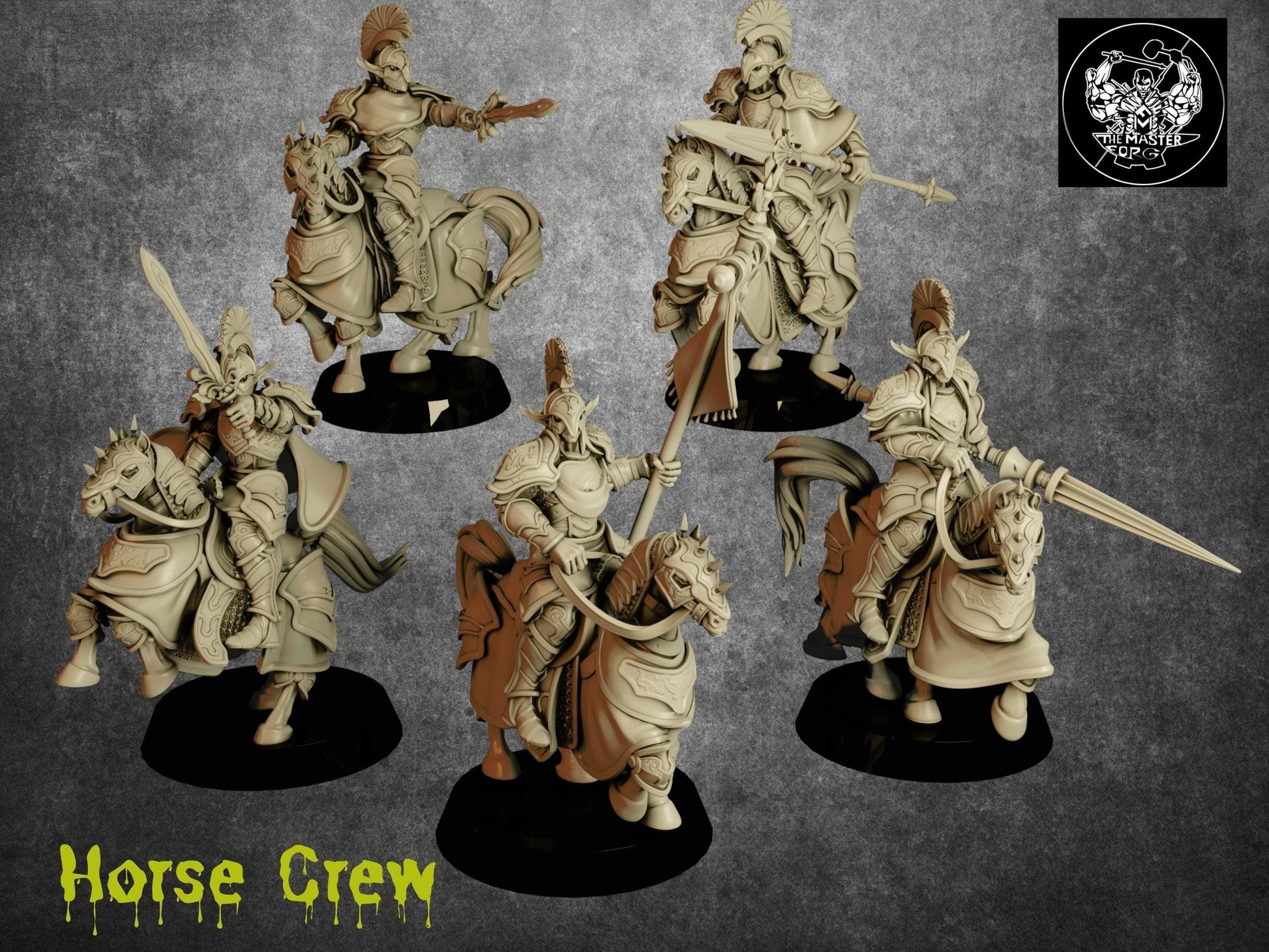 Elf Horse-mounted Miniature Set | Swift and Versatile Cavalry in the Elven Vanguard | 32mm Scale - Plague Miniatures