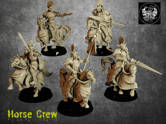 Elf Horse-mounted Miniature Set | Swift and Versatile Cavalry in the Elven Vanguard | 32mm Scale - Plague Miniatures