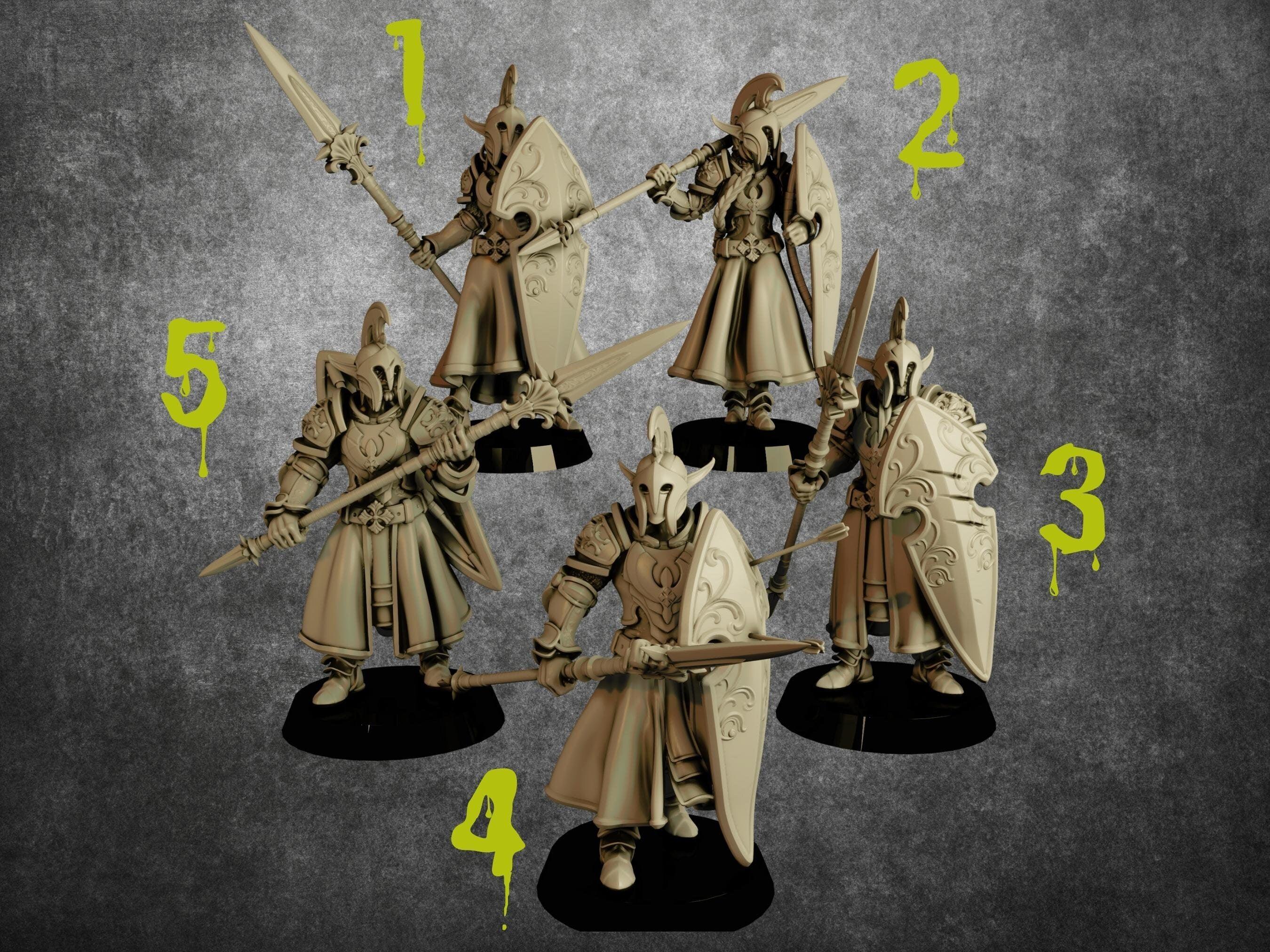Elf Lancer Miniature Set | Precision Strikes in the Elven Vanguard | 3 ...