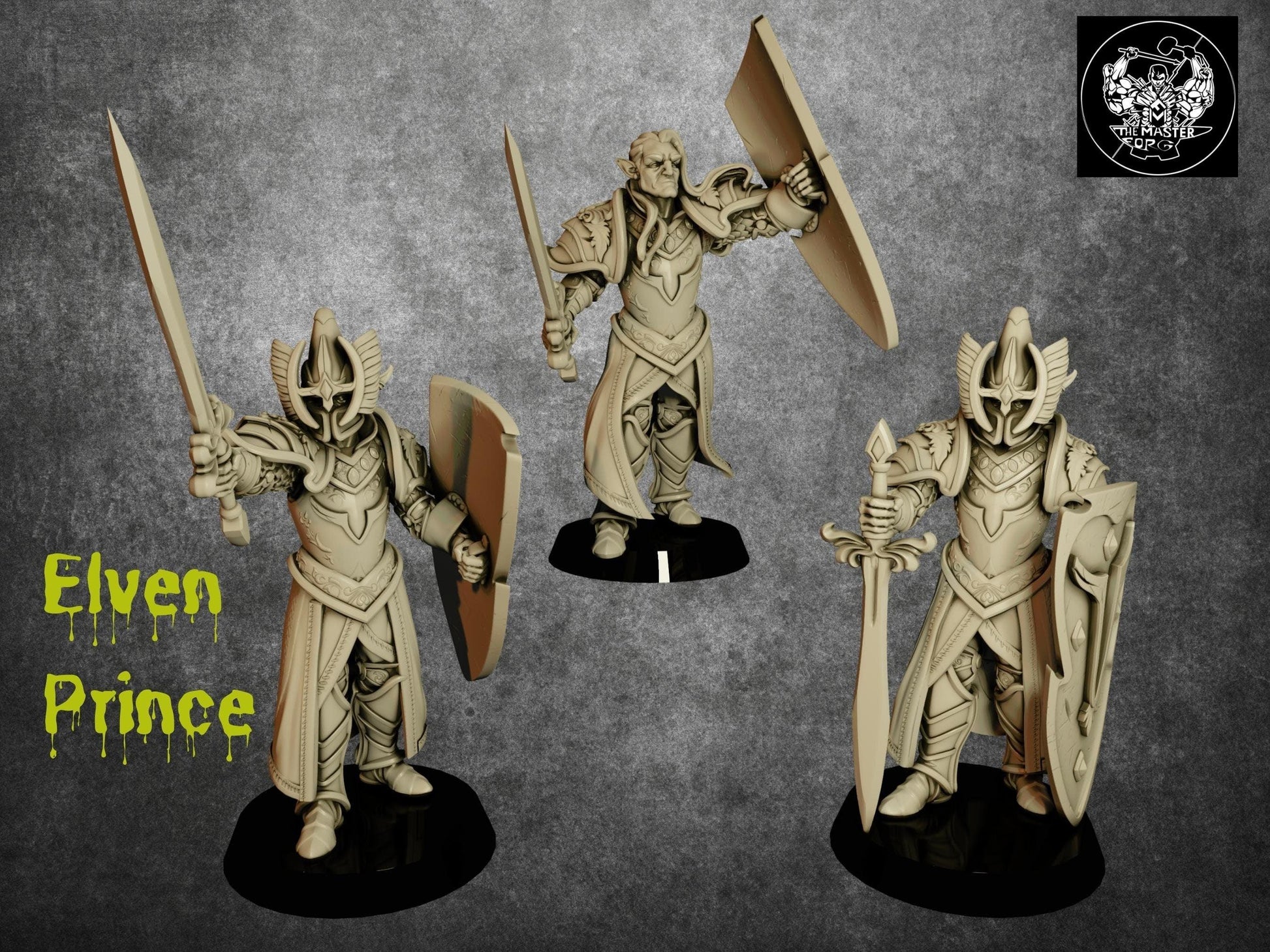 Elf Prince boss miniature - 32mm scale Tabletop gaming DnD Miniature Dungeons and Dragons elf warrior paladin miniature - Plague Miniatures shop for DnD Miniatures