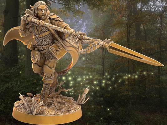 Elf Ranger Miniature - Lindrahil Tiligein | Dragon's Forge | 32mm DnD 5e | Tabletop Gaming DnD Miniature | Dungeons and Dragon - Plague Miniatures