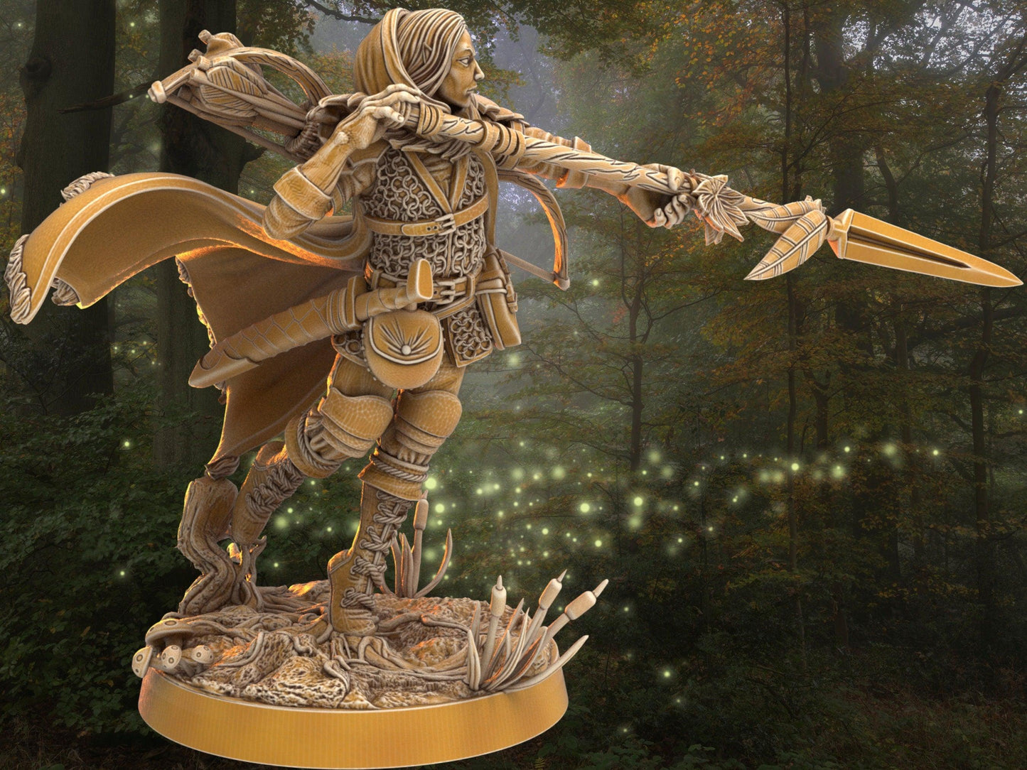 Elf Ranger Miniature - Lindrahil Tiligein | Dragon's Forge | 32mm DnD 5e | Tabletop Gaming DnD Miniature | Dungeons and Dragon - Plague Miniatures