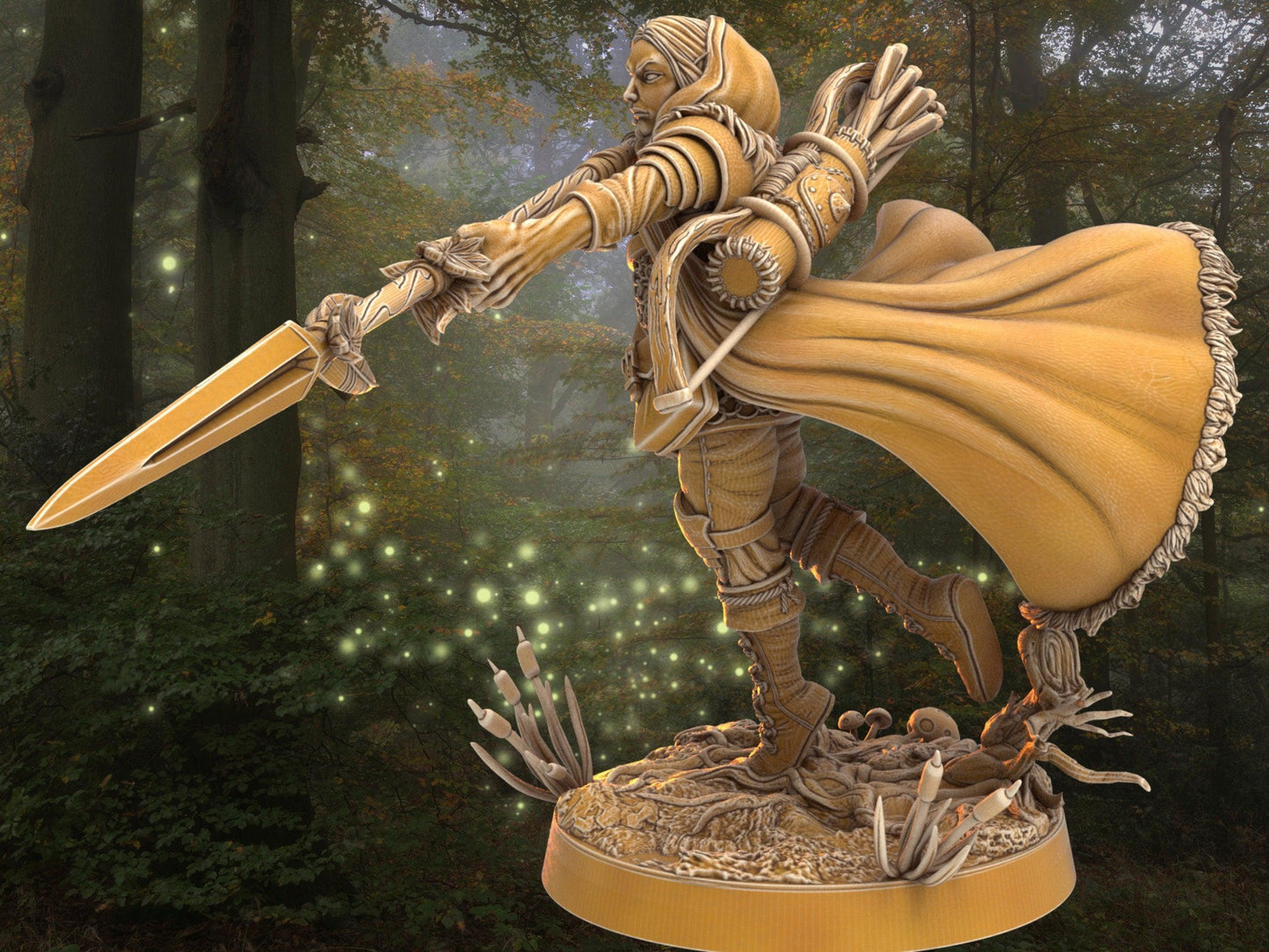 Elf Ranger Miniature - Lindrahil Tiligein | Dragon's Forge | 32mm DnD 5e | Tabletop Gaming DnD Miniature | Dungeons and Dragon - Plague Miniatures