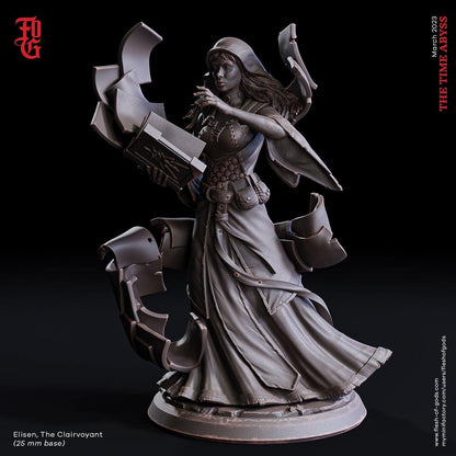 Elisen, Clairvoyant Female Bust | Divine Priestess Display for DnD Enthusiasts - Plague Miniatures