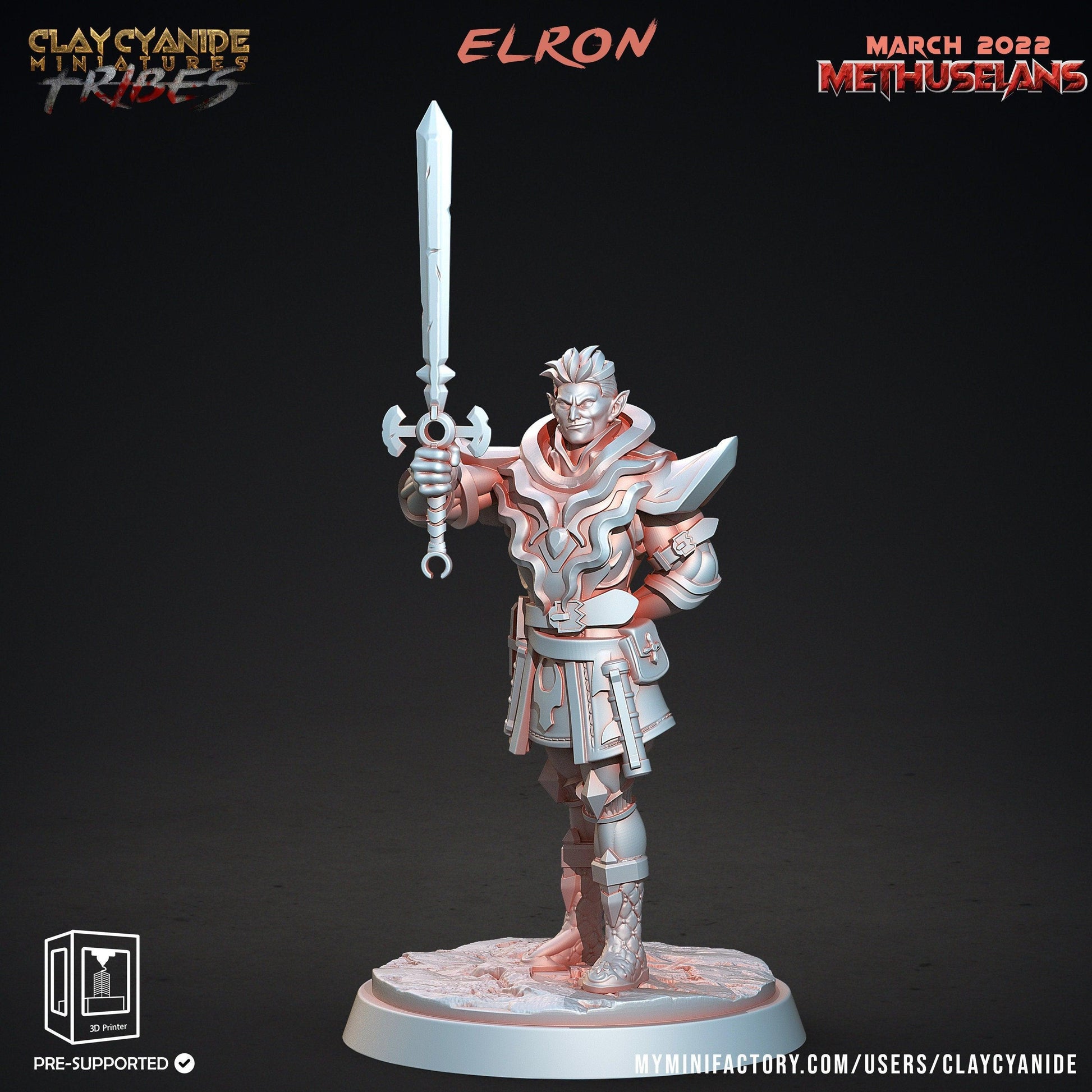 Elron Vampire Miniature | Figurine Ideal for Tabletop Adventures | 32mm Scale - Plague Miniatures