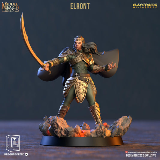 Elront Miniature | Elf Warrior with Sword for Fantasy Adventures | 32mm Scale - Plague Miniatures