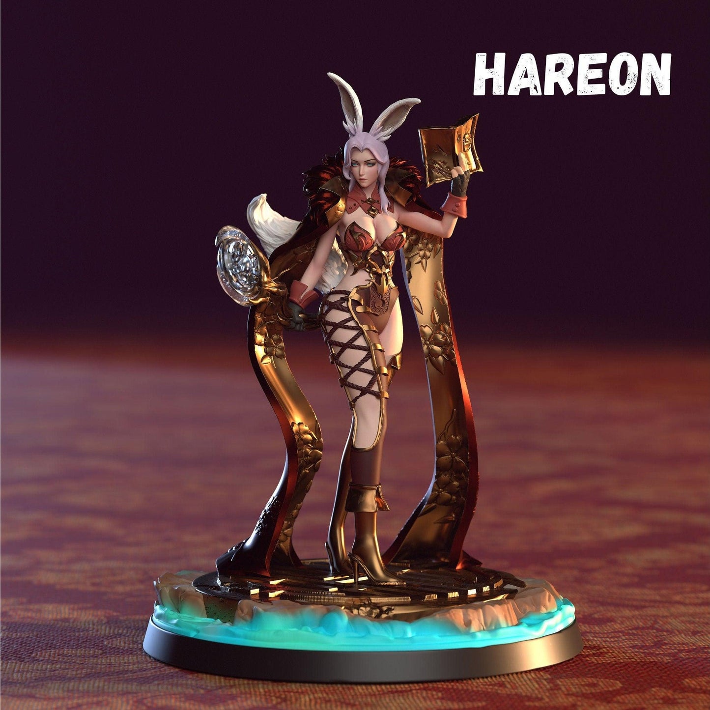 Enchantress Hareon Miniature | Beautiful Human with Bunny Ears Female Figurine | 32mm Scale - Plague Miniatures