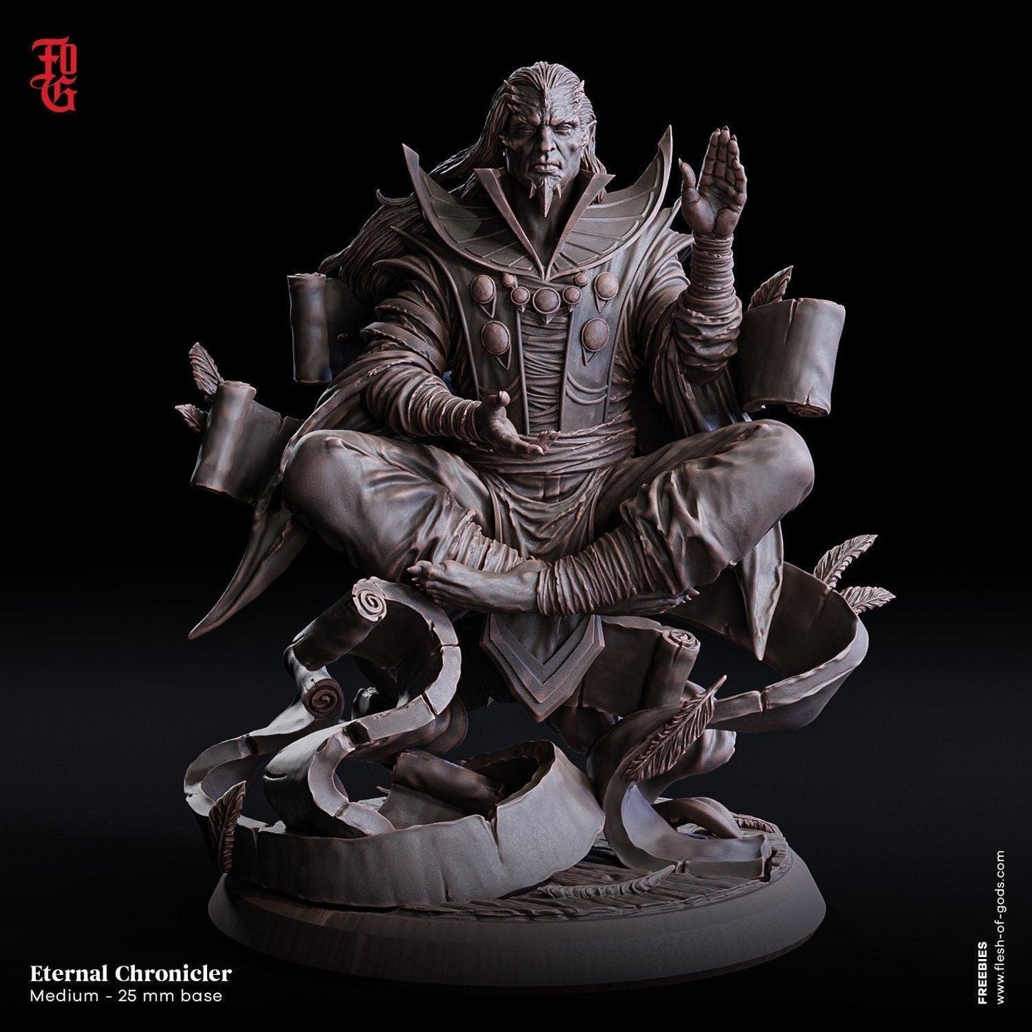 Eternal Chronicler Miniature | NPC Keeper of Time's Lore | 32mm Scale - Plague Miniatures