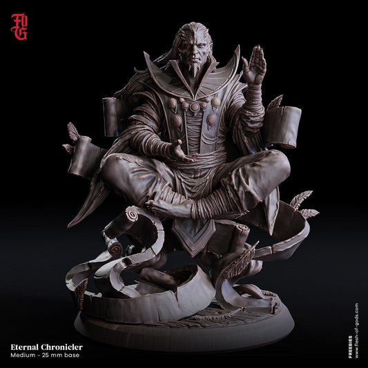 Eternal Chronicler Miniature | NPC Keeper of Time's Lore | 32mm Scale - Plague Miniatures