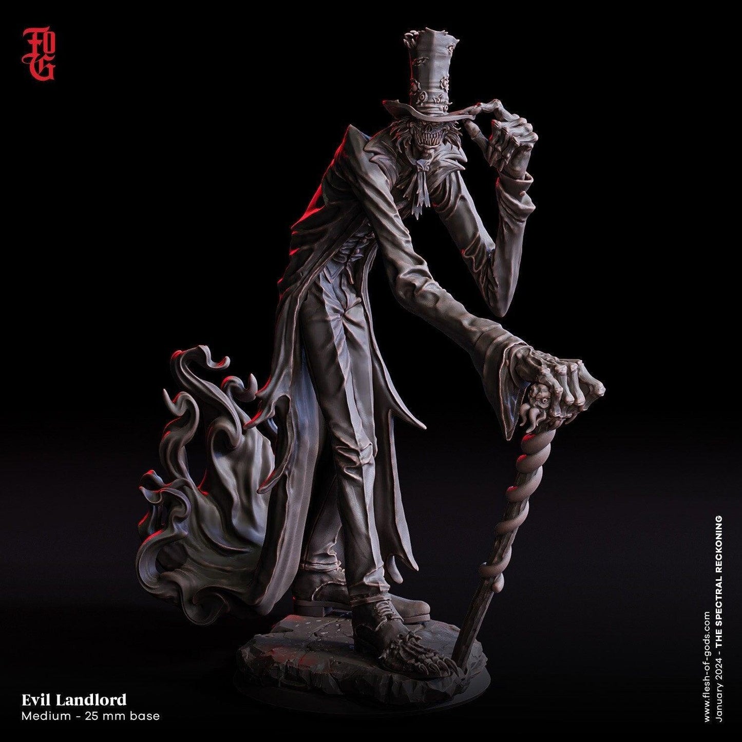 Ethereal Evil Landlord Miniature | Undead NPC Monster for Tabletop Adventures | 32mm Scale - Plague Miniatures