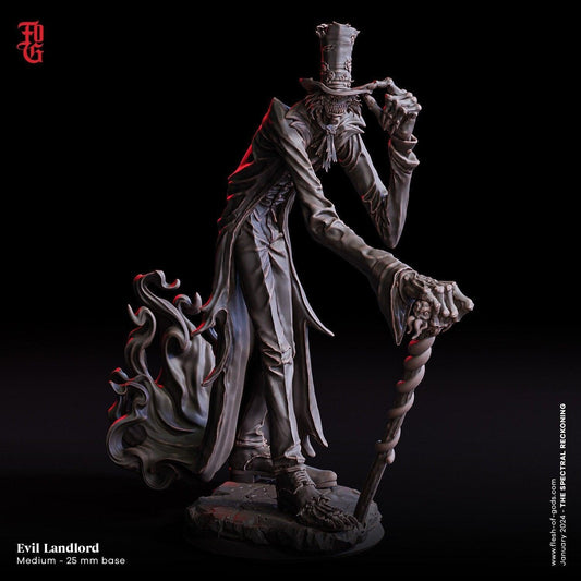 Ethereal Evil Landlord Miniature | Undead NPC Monster for Tabletop Adventures | 32mm Scale - Plague Miniatures