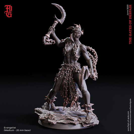 Evangelist Miniature | Undead Female Warrior | 32mm Scale - Plague Miniatures