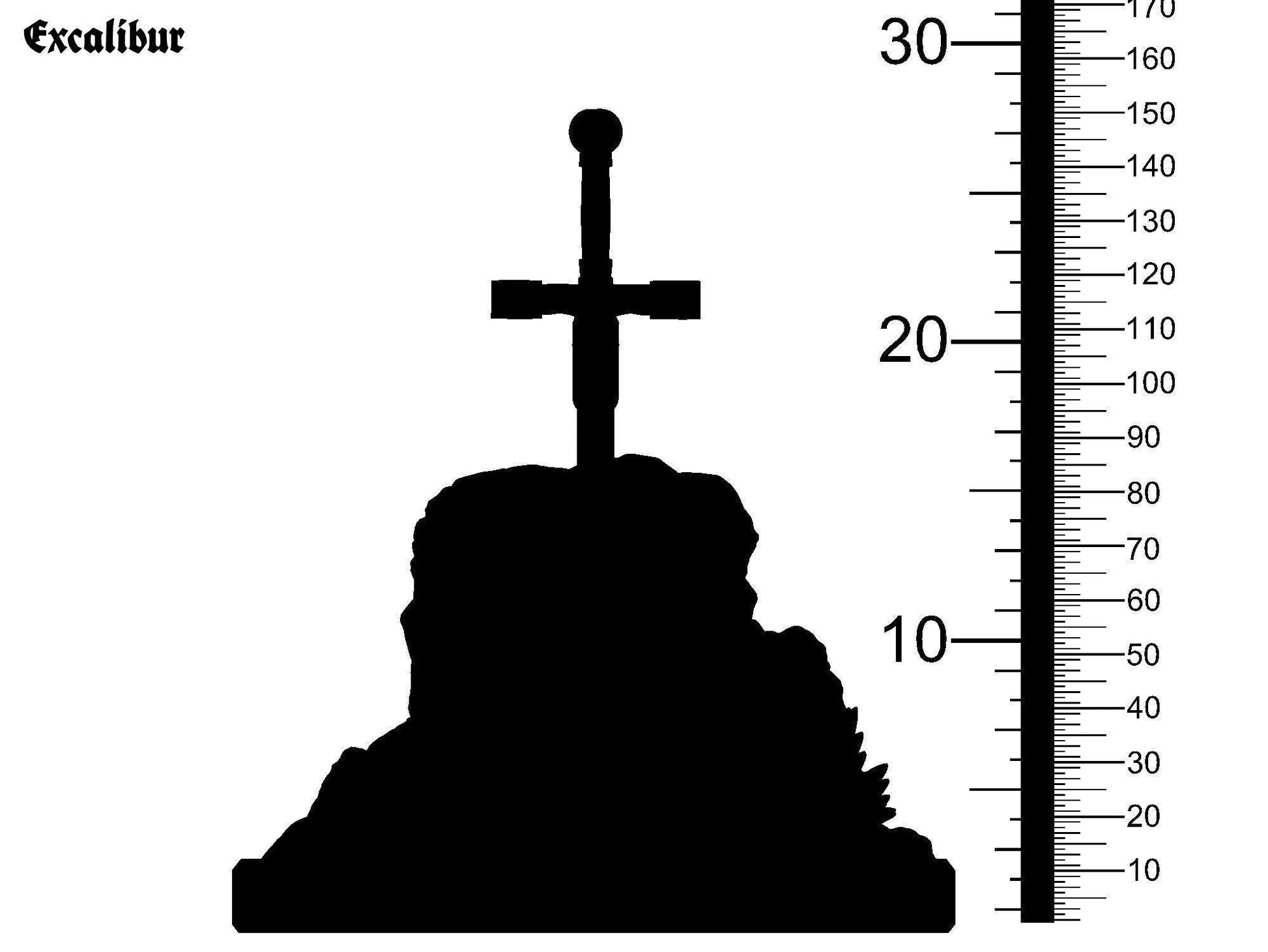 Excalibur Sword in Stone Miniature for DnD 5e | Tabletop Fantasy Decor and RPG Collectible | 32mm Scale - Plague Miniatures