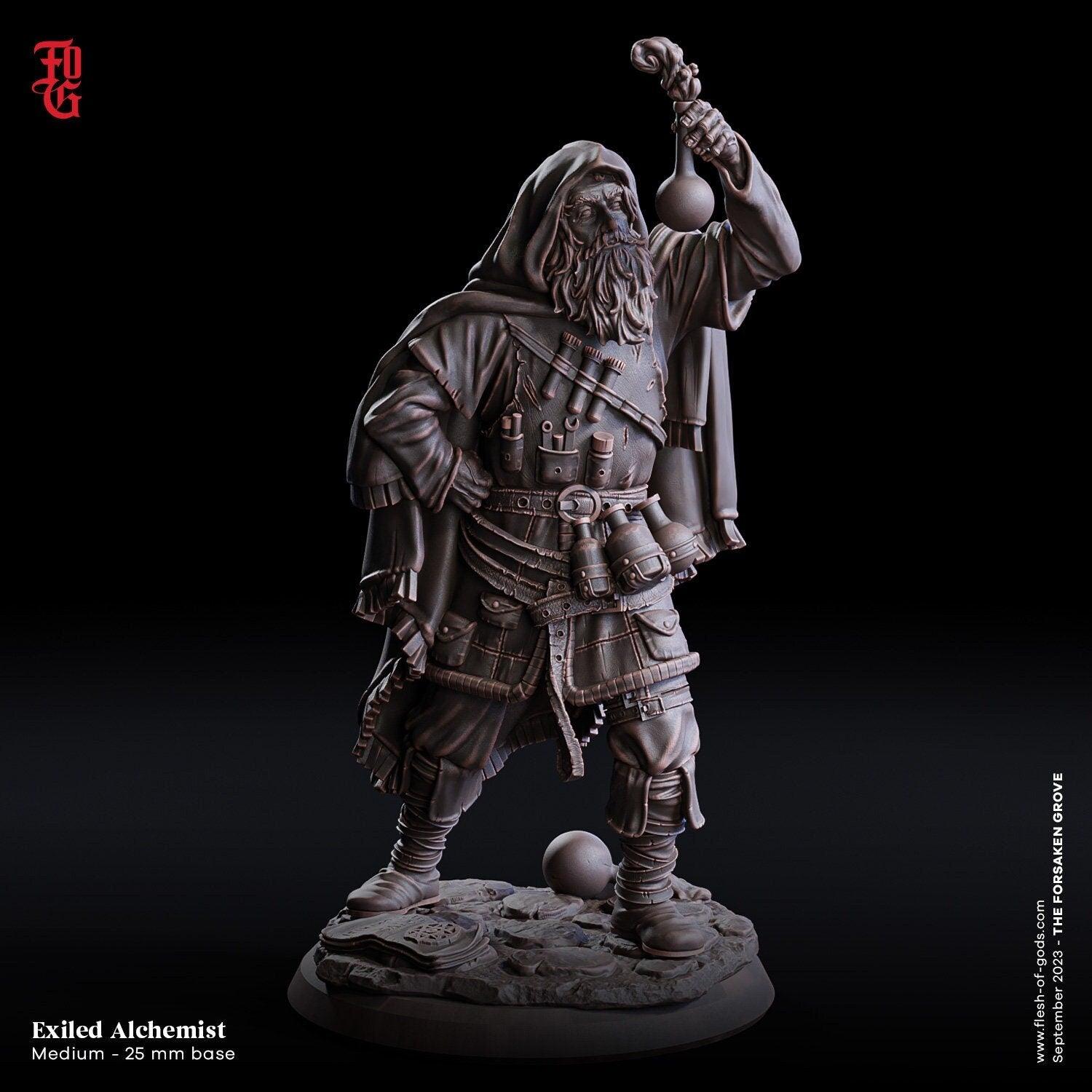 Exiled Alchemist Bust | Intricate Human Artificer Statue for DnD - Plague Miniatures