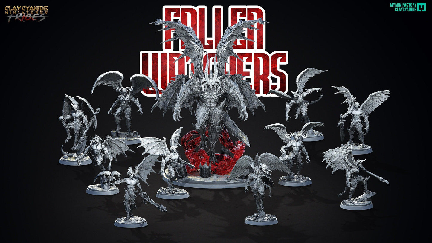 Fallen Angel miniature | Buraot Clay Cyanide | Fallen Watchers | DnD Miniature | Dungeons and Dragons, DnD 5e male succubus incubus - Plague Miniatures shop for DnD Miniatures