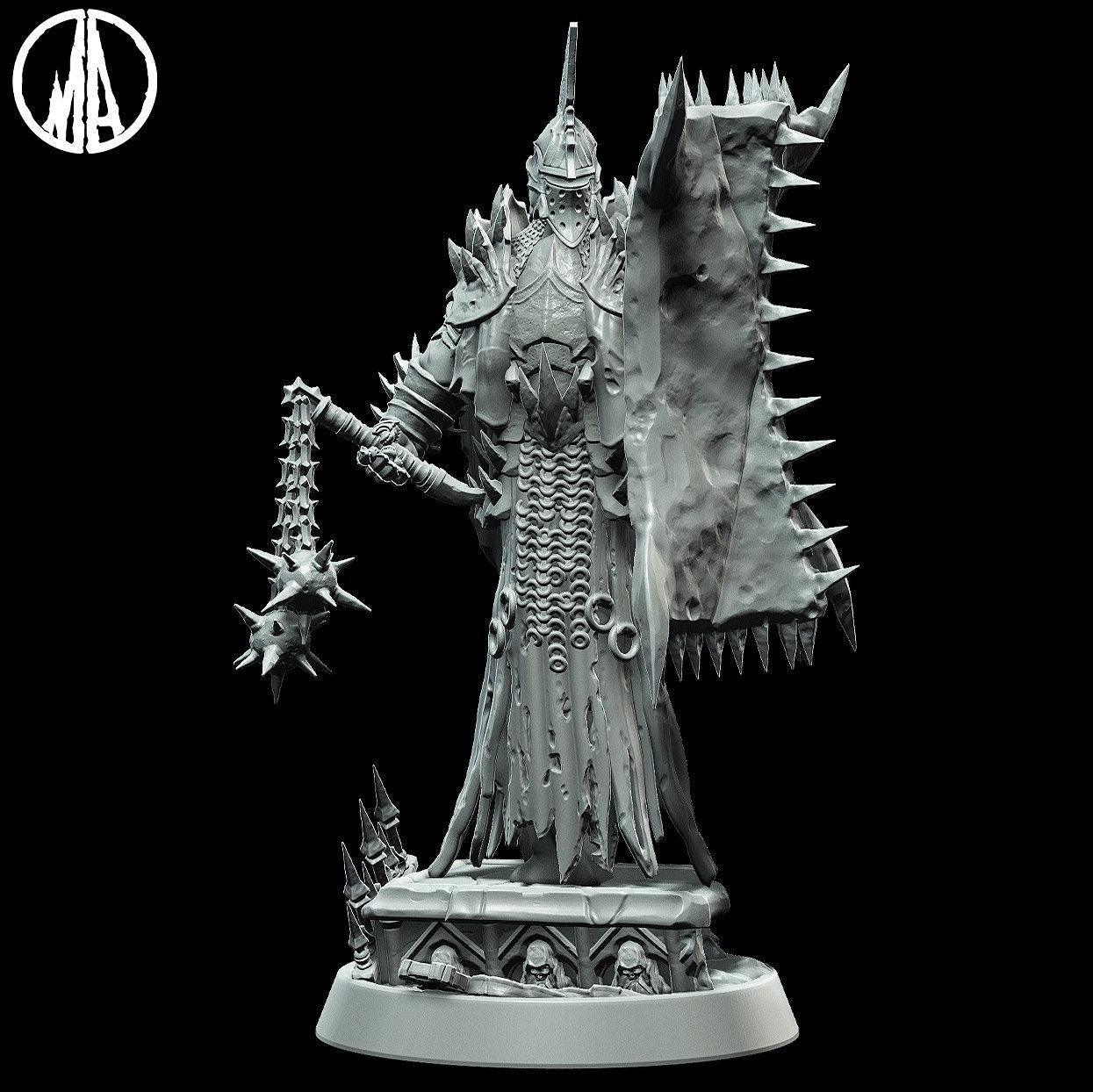 Fallen Crusader Miniature | 3 Poses | 28mm scale Tabletop gaming DnD Miniature Dungeons and Dragons, dnd monster manual - Plague Miniatures