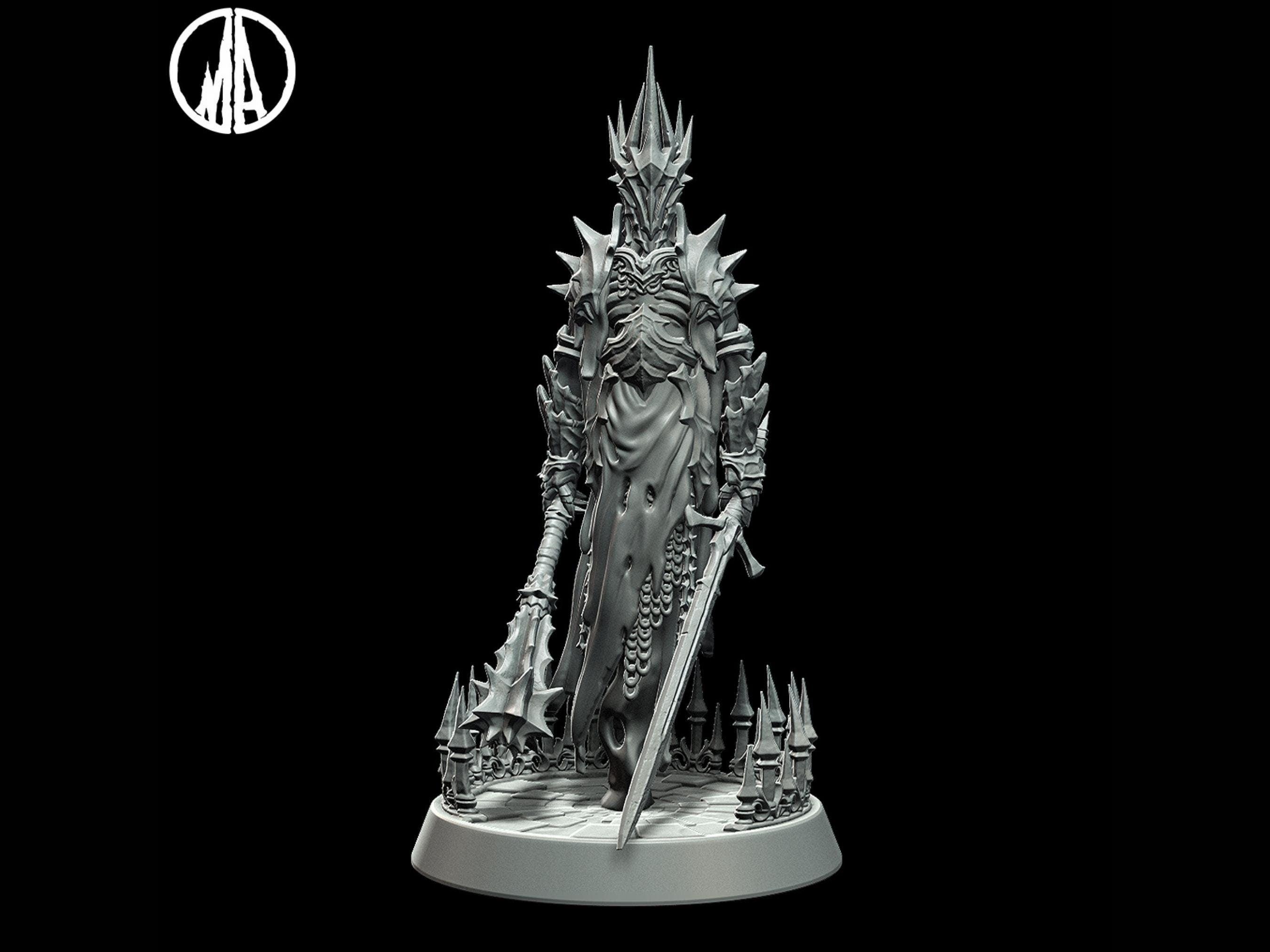 Fallen Wraithlord Miniature Undead miniature - 3 Poses - 28mm scale Ta ...