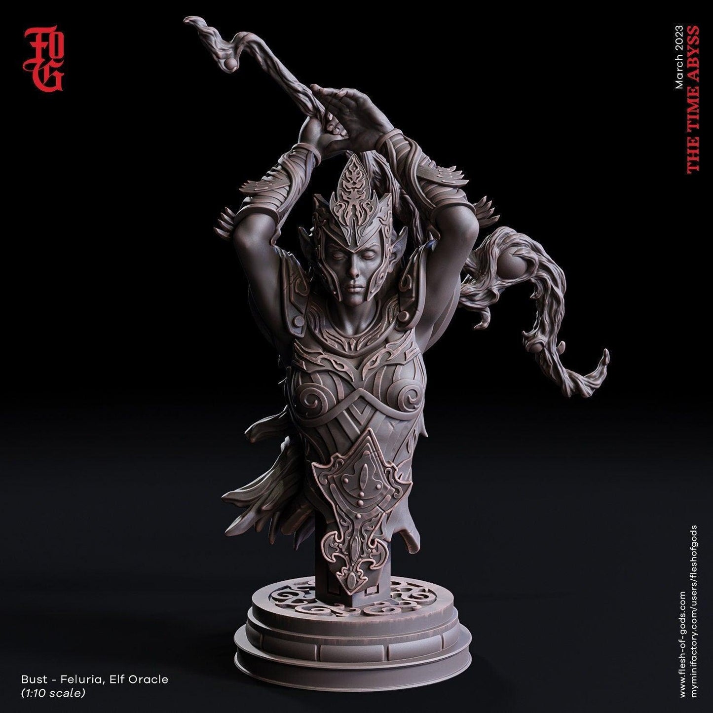 Feluria, Elf Oracle Bust | Mystic Seer Display for DnD Collectors - Plague Miniatures