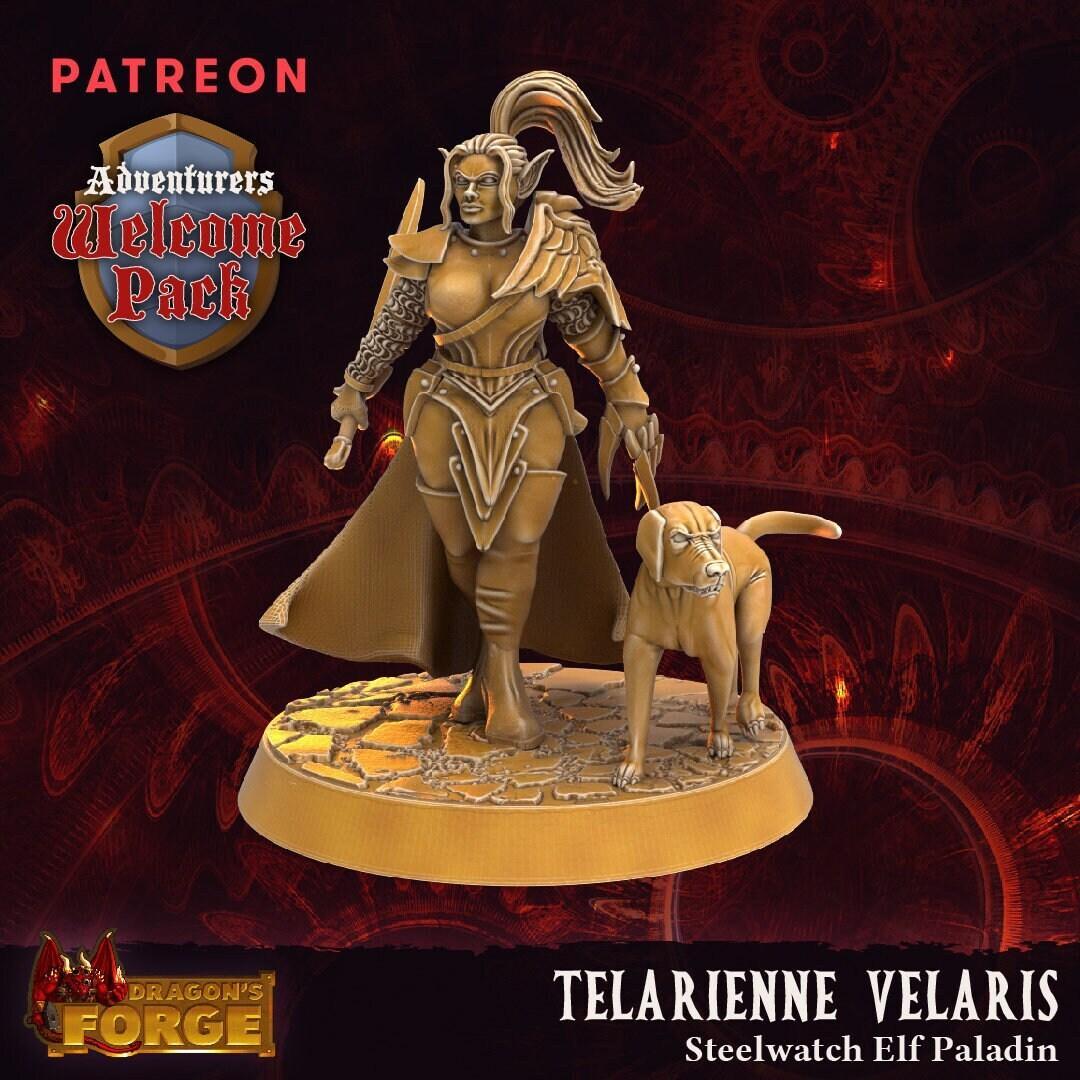 Female Elf Paladin | Dragon's Forge | 32mm Scale | High Detail | Tabletop Gaming | DnD Miniature | Dungeons and Dragons - Plague Miniatures