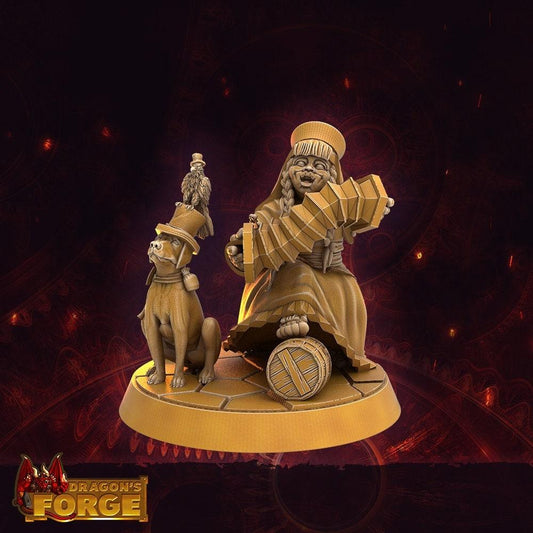 Female Halfling Bard Miniature with dog - 9 Poses - 32mm scale Tabletop gaming DnD Miniature Dungeons and Dragons, halfling bard dnd 5e - Plague Miniatures shop for DnD Miniatures