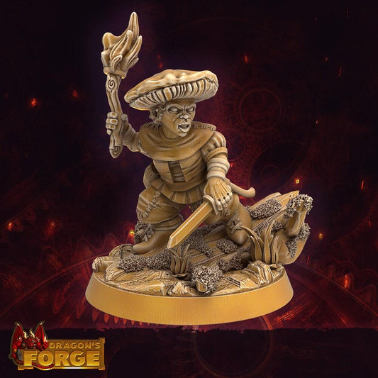 Female Halfling Miniature with mushroom hat - 9 Poses - 32mm scale Tabletop gaming DnD Miniature Dungeons and Dragons, wargaming dnd 5e - Plague Miniatures