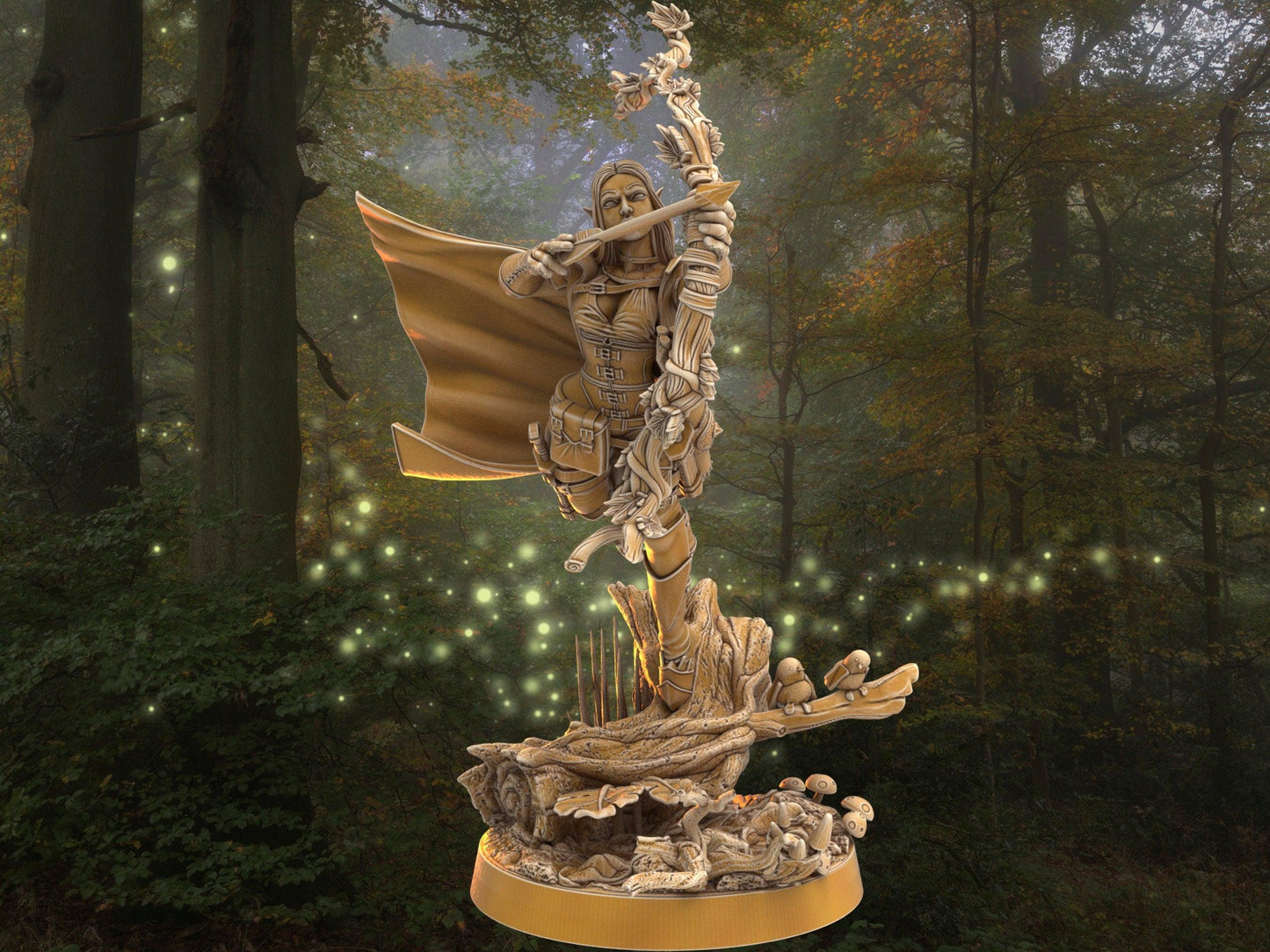 Female Ranger Miniature - Hazel Corylain | Dragon's Forge | 32mm Scale DnD 5e | Tabletop Gaming DnD Miniature | Dungeons and Dragon Archer - Plague Miniatures