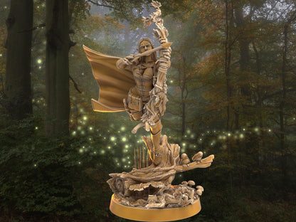 Female Ranger Miniature - Hazel Corylain | Dragon's Forge | 32mm Scale DnD 5e | Tabletop Gaming DnD Miniature | Dungeons and Dragon Archer - Plague Miniatures