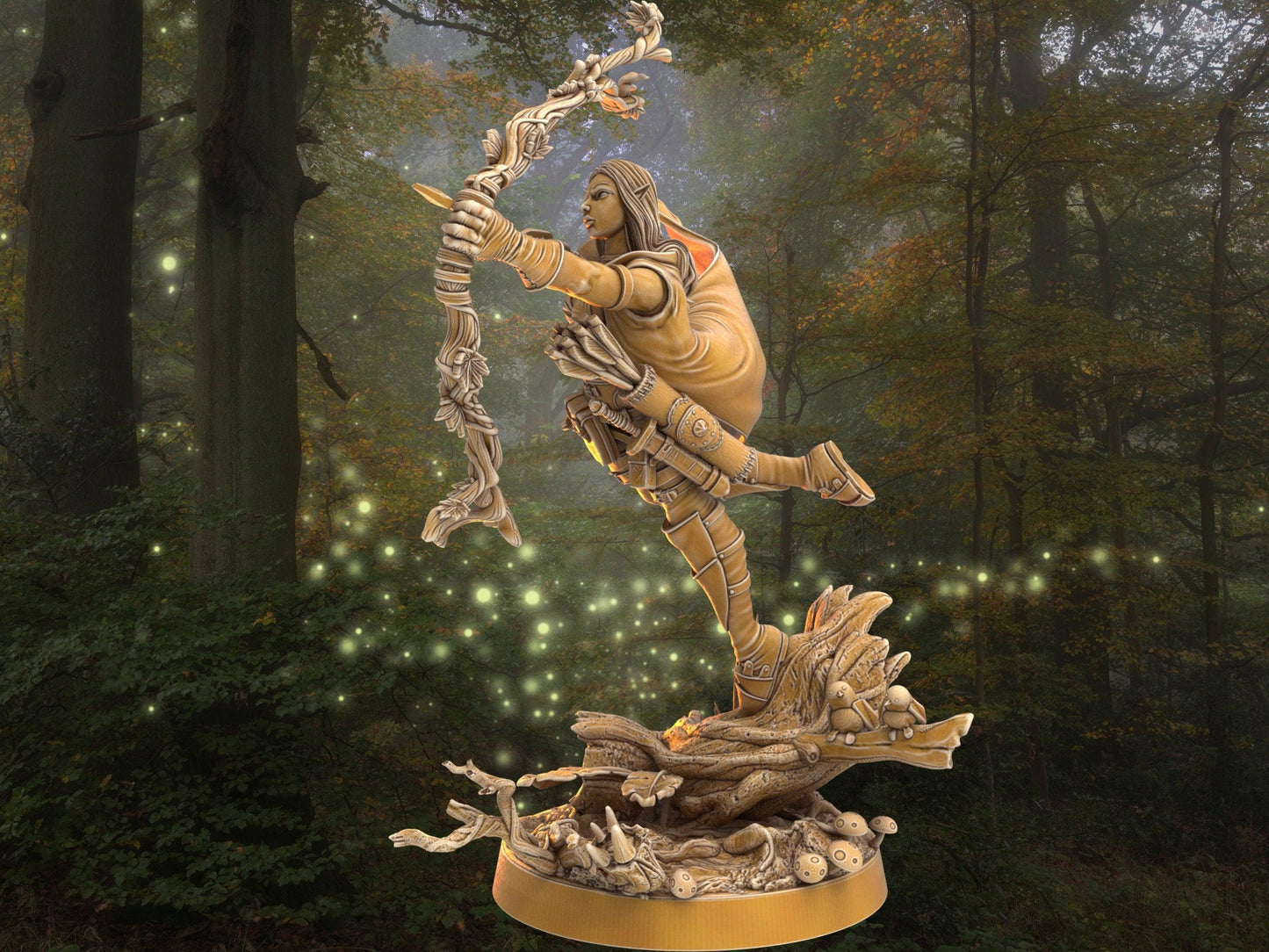 Female Ranger Miniature - Hazel Corylain | Dragon's Forge | 32mm Scale DnD 5e | Tabletop Gaming DnD Miniature | Dungeons and Dragon Archer - Plague Miniatures