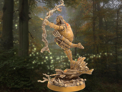 Female Ranger Miniature - Hazel Corylain | Dragon's Forge | 32mm Scale DnD 5e | Tabletop Gaming DnD Miniature | Dungeons and Dragon Archer - Plague Miniatures