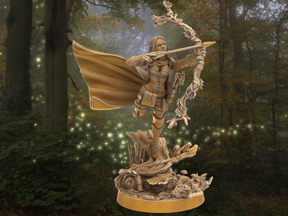 Female Ranger Miniature - Hazel Corylain | Dragon's Forge | 32mm Scale DnD 5e | Tabletop Gaming DnD Miniature | Dungeons and Dragon Archer - Plague Miniatures