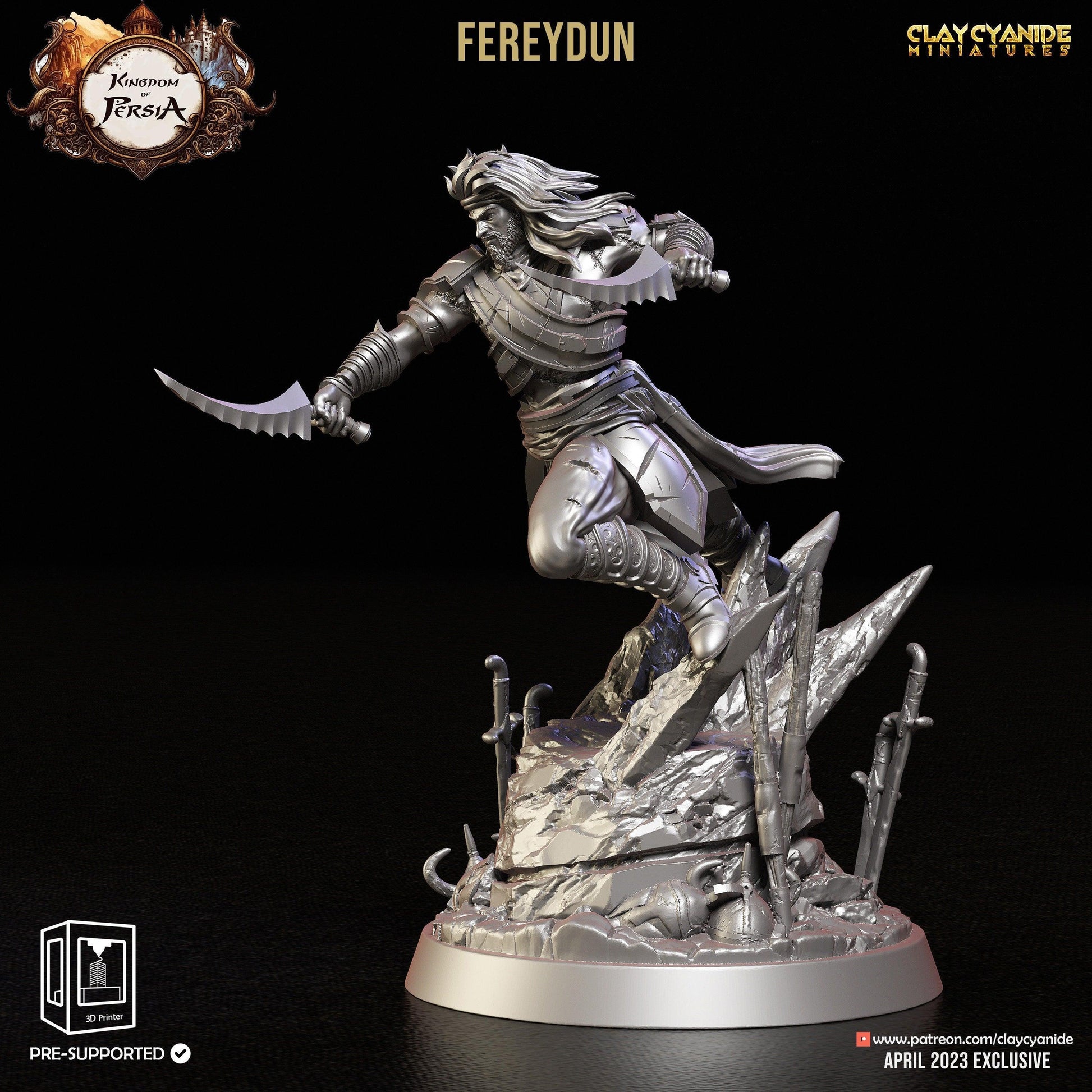 Fereydun Miniature | Legendary Iranian Hero for Tabletop Campaigns | 32mm Scale - Plague Miniatures