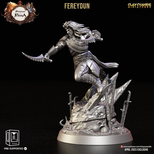 Fereydun Miniature | Legendary Iranian Hero for Tabletop Campaigns | 32mm Scale - Plague Miniatures
