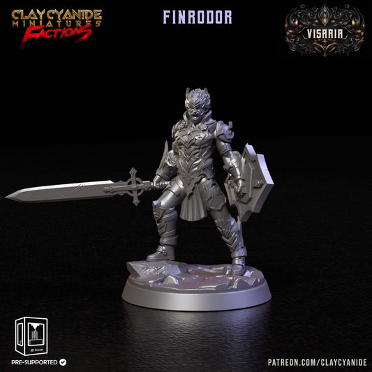 Finrodor Viseria's Noble Warrior Miniature |32mm Scale - Plague Miniatures shop for DnD Miniatures