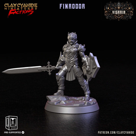 Finrodor Viseria's Noble Warrior Miniature |32mm Scale - Plague Miniatures