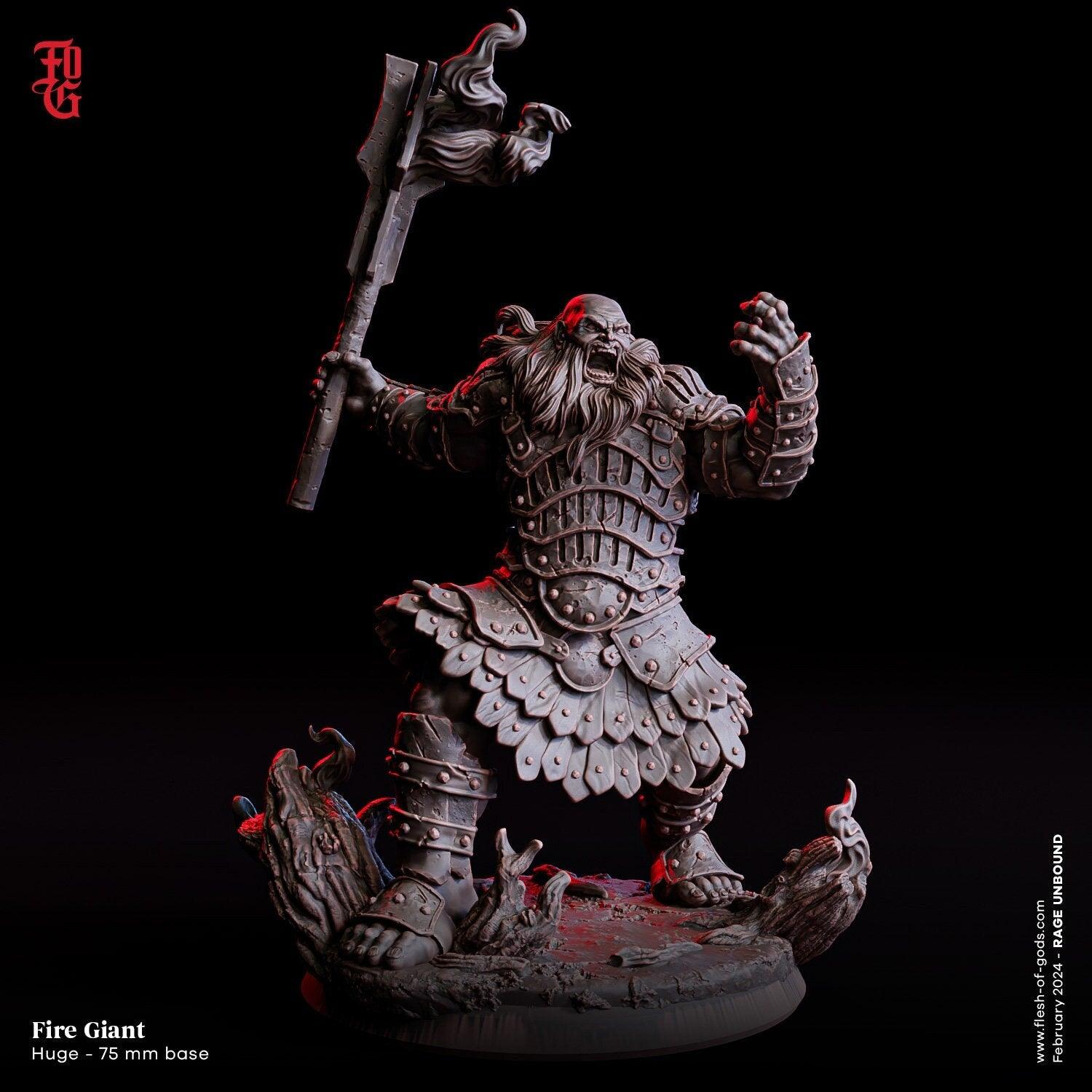 Fire Giant Miniature Large Monster Miniature for DnD 5e Giant Monstrosity | 75mm Base - Plague Miniatures