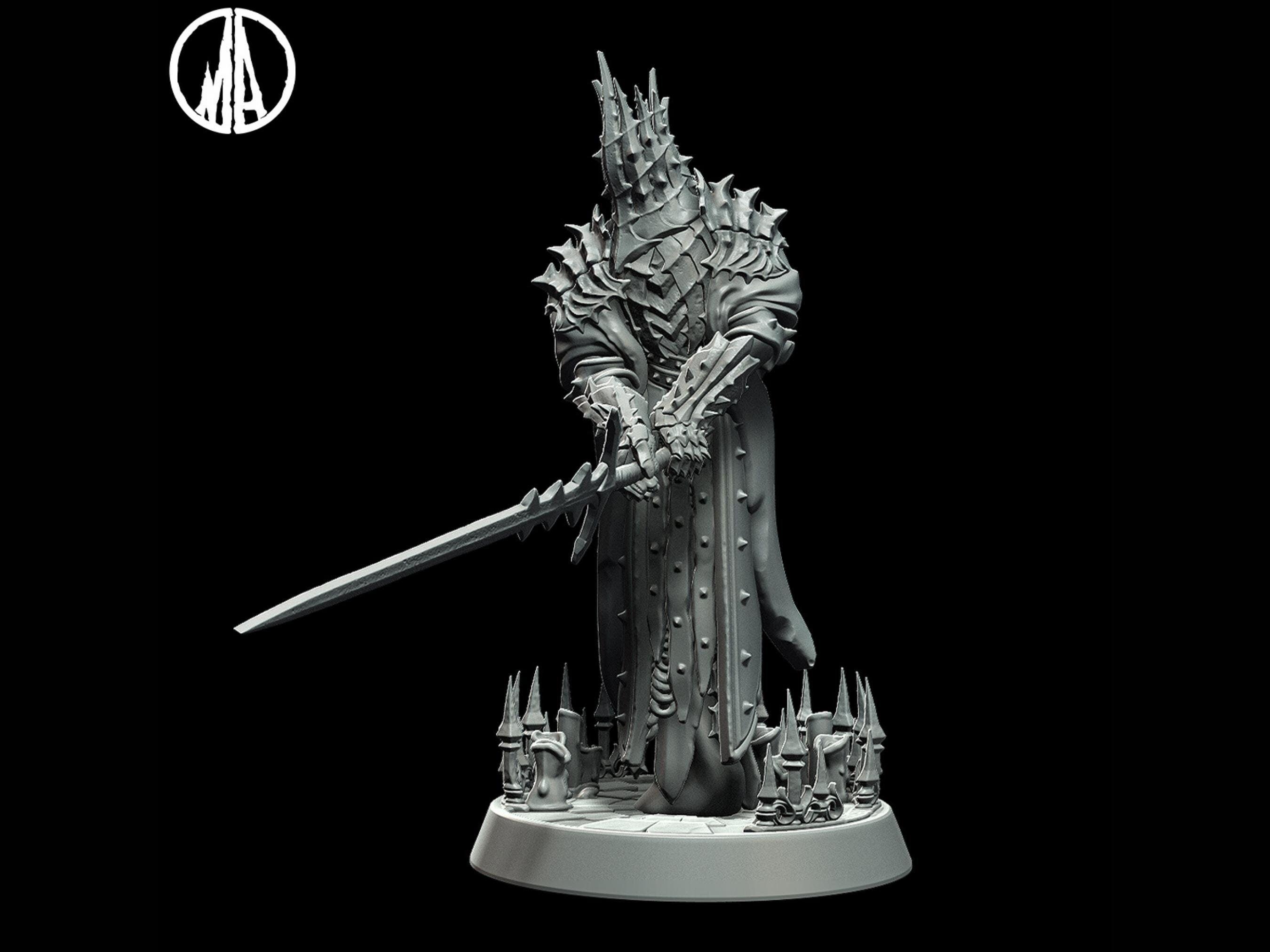 Forsaken Duke Miniature undead miniature - 3 Poses - 28mm scale Tablet ...