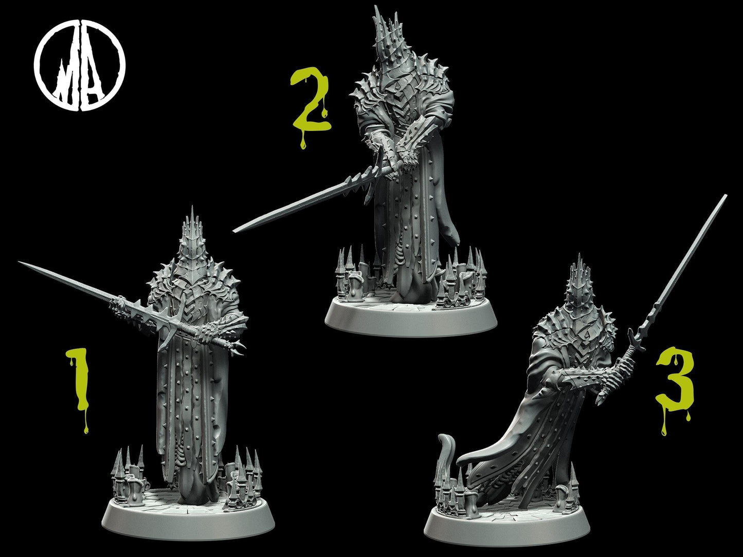 Forsaken Duke Miniature undead miniature - 3 Poses - 28mm scale Tabletop gaming DnD Miniature Dungeons and Dragons dnd 5e ghoul miniature - Plague Miniatures