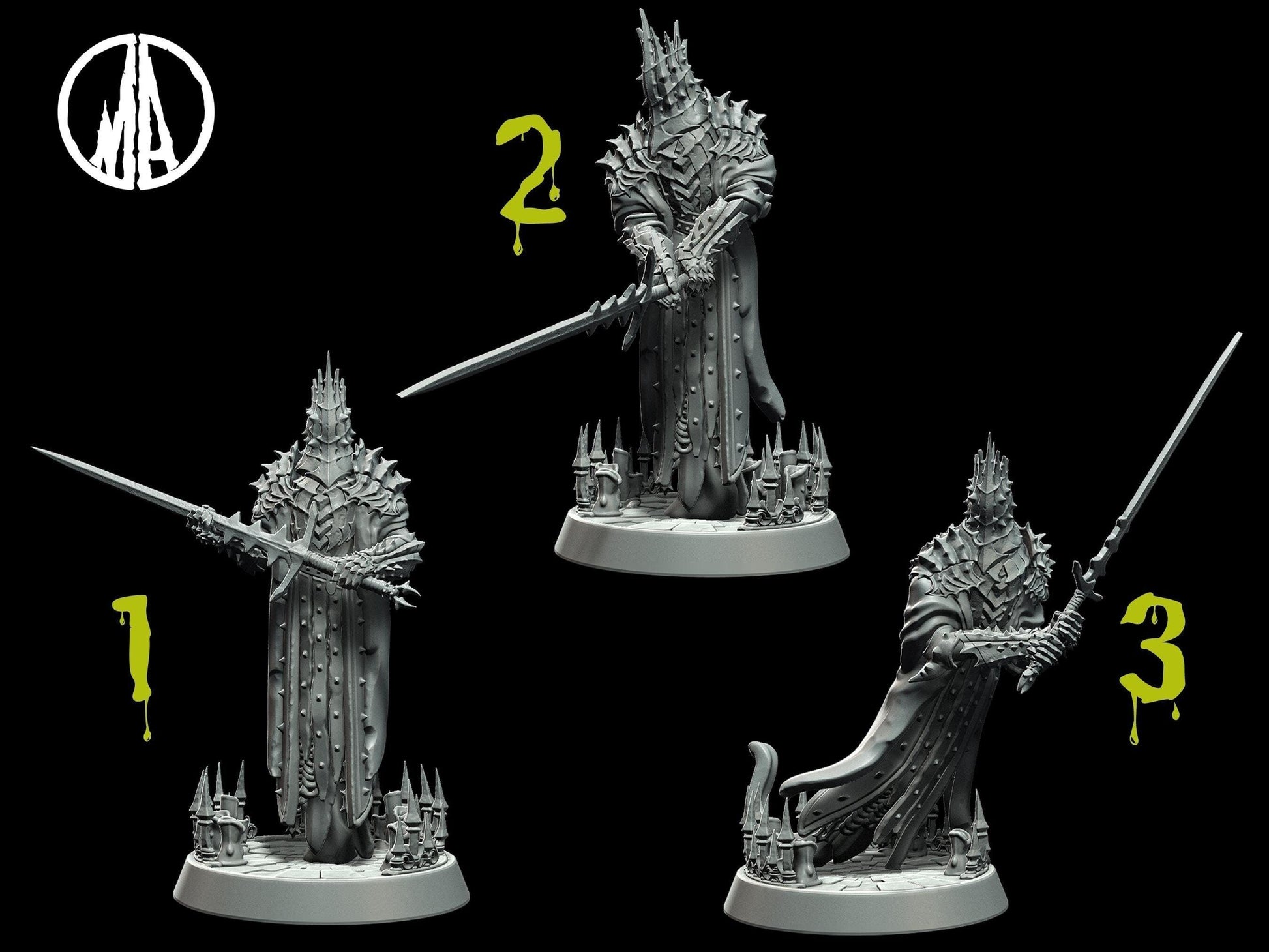 Forsaken Duke Miniature undead miniature - 3 Poses - 28mm scale Tabletop gaming DnD Miniature Dungeons and Dragons dnd 5e ghoul miniature - Plague Miniatures